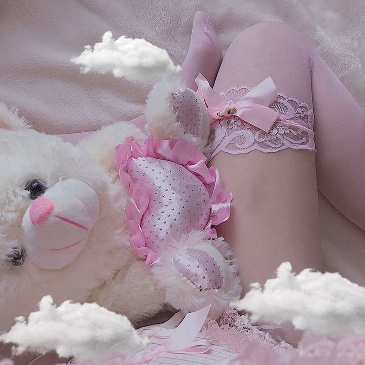Lolita Japanese Soft Girl Cute Loli Bow Yoga Stockings Women