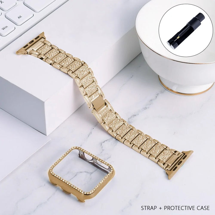 Band + Case Metal Strap For Apple Watches