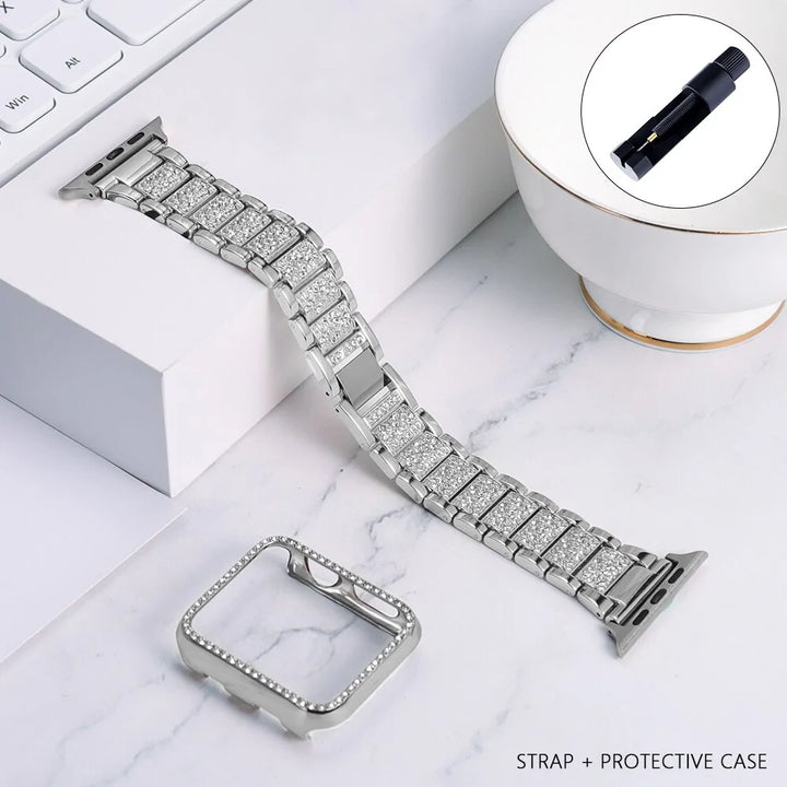 Band + Case Metal Strap For Apple Watches