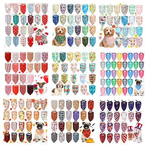 Thanksgiving Dog Triangle Scarfs