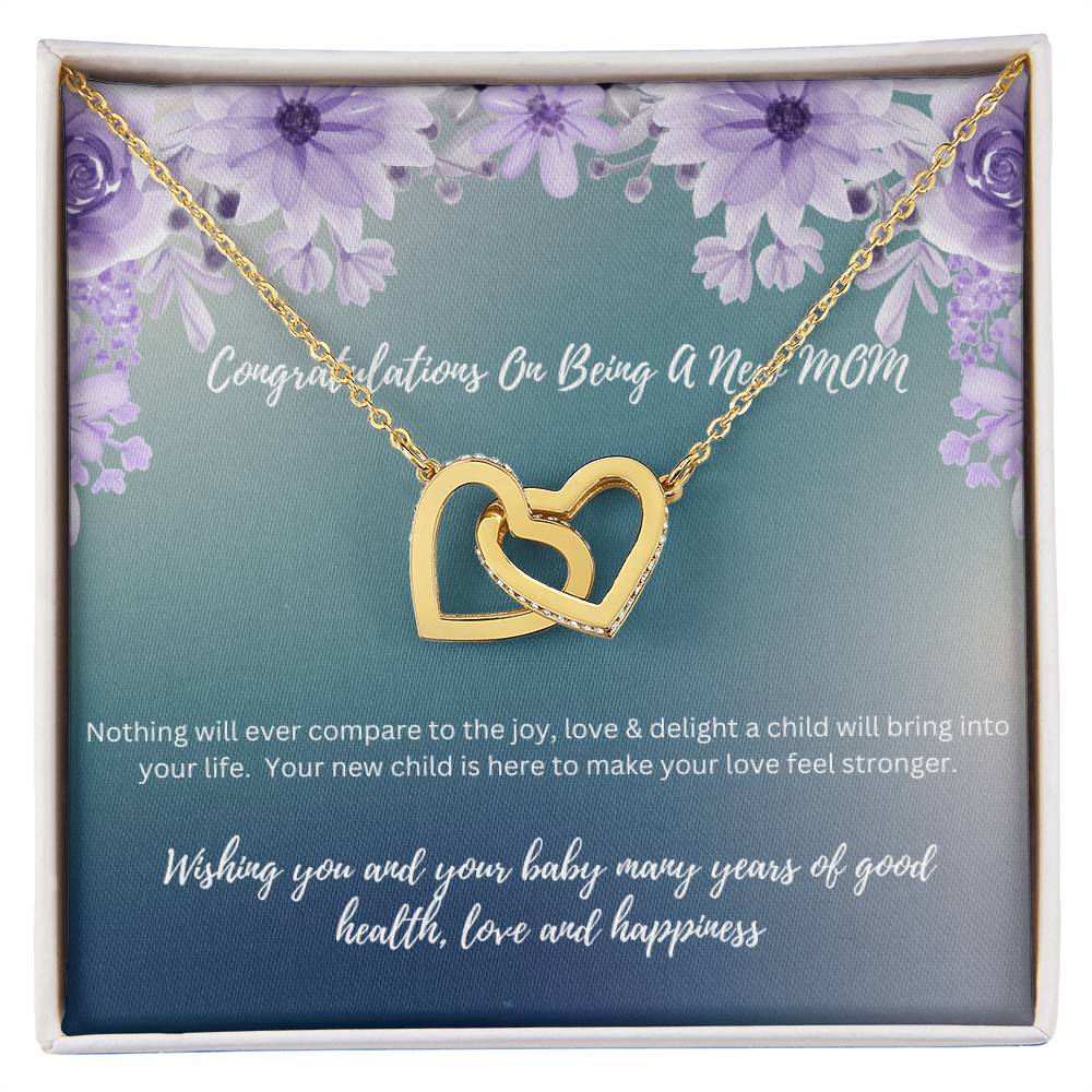 Interlocking Heart Necklace for New Mom