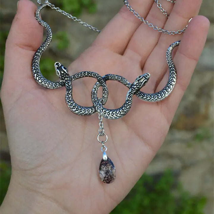 Snake Necklace with Crystal