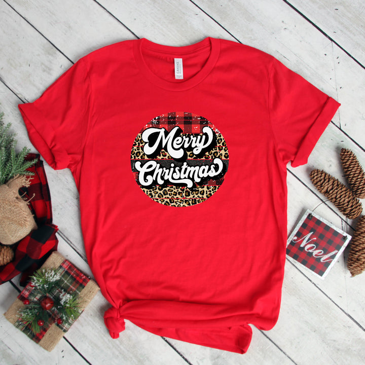 Retro Merry Christmas Shirt, Buffalo Plaid Christmas Shirt