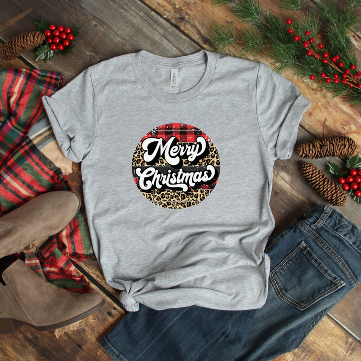 Retro Merry Christmas Shirt, Buffalo Plaid Christmas Shirt