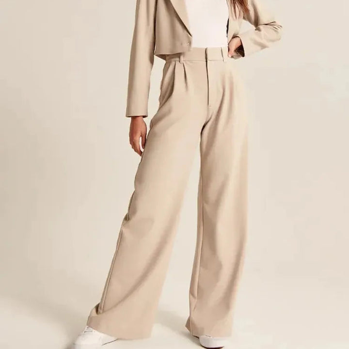 Light Wide-Leg Tailored Pants