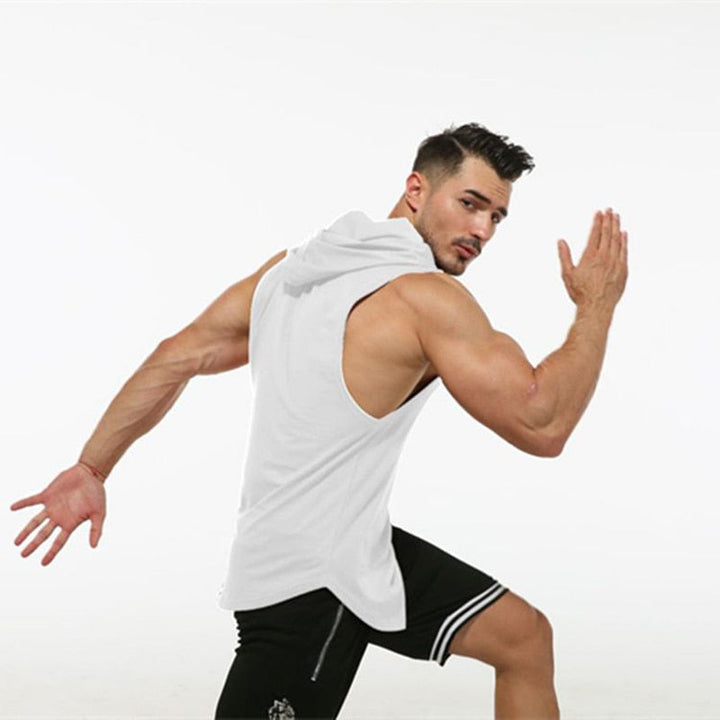 Hooded Sleeveless Fitness Vest
