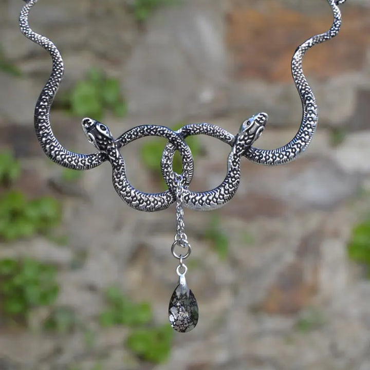 Snake Necklace with Crystal